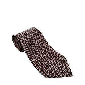 Vintage Huntington Tie, Made in USA, 100% Silk, Red/Gold Squares